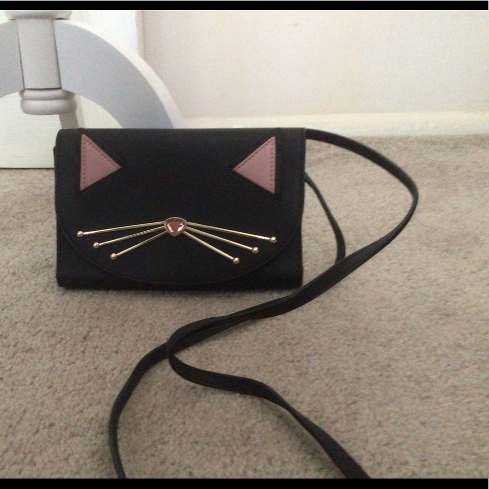 KATE SPADE WINNIE THE CAT BLACK CROSSBODY HANDBAG